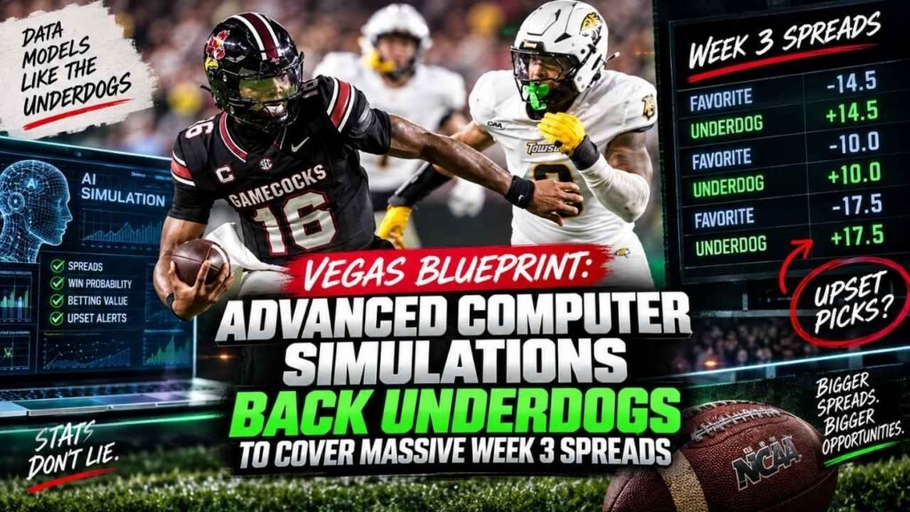 Vegas Blueprint: Advanced Computer Simulations Back Underdogs to Cover Massive Week 3 Spreads
